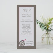 25 Heart Lock Wedding Programme (Stehend Vorderseite)