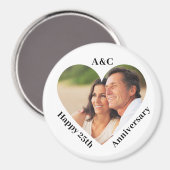 25 Heiratsjahrfeier Couple Keepake Heart Foto Magnet (Vorderseite/Rückseite)