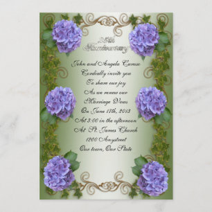 25. Hochzeit Jahrestag der Verlängerung Hydrangeas Einladung