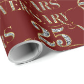 25. Hochzeit Jahrestag funkelnder Text auf Rot Geschenkpapier (Rolleneckpunkt)