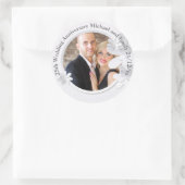 25. Hochzeit Jubiläum FOTO Silver Runder Aufkleber (Tasche)