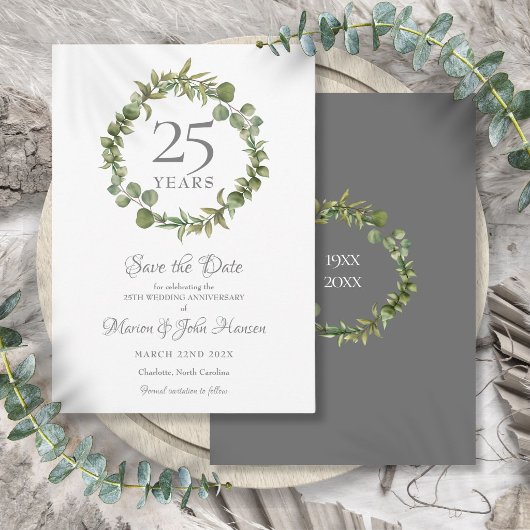 25. Hochzeit Silver Jubiläum Grünen Garten Save The Date