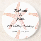 25. Hochzeit zum Jubiläum Starfish Individuelle Na Getränkeuntersetzer (Vorne)