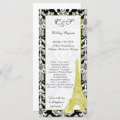 25 Hochzeiten in Paris Black Damask-Programmen Programm (Vorne/Hinten)