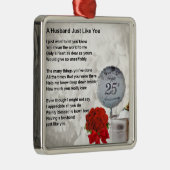 25. Hochzeitsehemanngedicht Silbernes Ornament (Rechts)