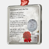 25. Hochzeitsehemanngedicht Silbernes Ornament (Links)