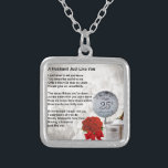 25. Hochzeitsehemanngedicht Versilberte Kette<br><div class="desc">Ein großes Geschenk für einen Ehemann auf dem 25. Hochzeitstag</div>