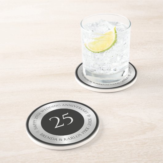 25. Hochzeitsfeier Getränkeuntersetzer (Seite)