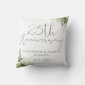 25. Hochzeitsjubiläum Grüne Blumen Kissen (Rückseite)