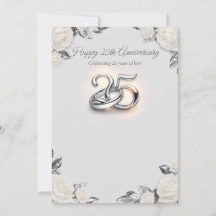 25. Hochzeitsjubiläum Grußkarte – Silberhochzeit Feiertagskarte