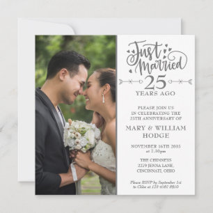 25. Hochzeitsjubiläum Hochzeit Foto Quadrat Einladung