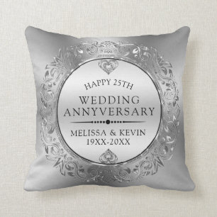 25. Hochzeitsjubiläum Hochzeitstag Schicker Blumen Kissen