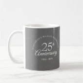 25. Hochzeitsjubiläum Silber Stardust Kaffeetasse (Links)