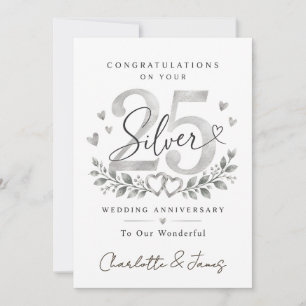 25. Hochzeitsjubiläum   Silberhochzeit Karte