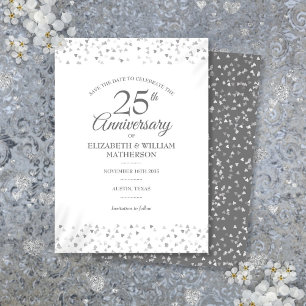 25. Hochzeitsjubiläum Silberne Liebesherzen Save The Date