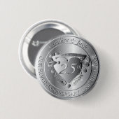 25. Hochzeitsjubiläum silbernes Herz Button (Vorne & Hinten)