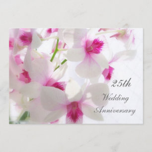 25. Hochzeitsjubiläum. Weiße Orchideen Einladung