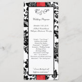 25 Hochzeitsprogramme für Schwarz/Rot-Flora-Damask Programm (Vorderseite)