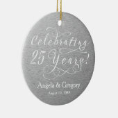 25. Hochzeitstag 25. Silberweiß Keramik Ornament (Rechts)