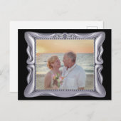 25. Hochzeitstag Antiker Silberrahmen Postkarte (Vorne/Hinten)