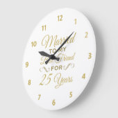 25. Hochzeitstag Bester Freund Große Wanduhr (Winkel)