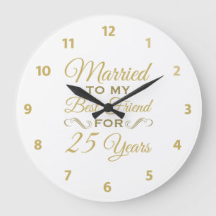 25. Hochzeitstag Bester Freund Große Wanduhr