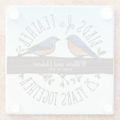 25. Hochzeitstag, Bluebirds of a Feather Glasuntersetzer (Rückseite)