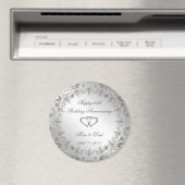 25. Hochzeitstag blüh Silber Magnet (In Situ (Geschirrspüler))