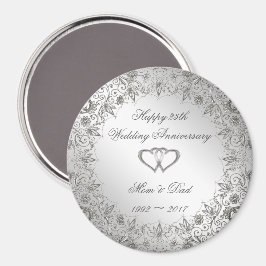 25. Hochzeitstag blüh Silber Magnet