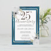 25. Hochzeitstag - Blumenladen Einladung (Stehend Vorderseite)