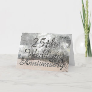 25. Hochzeitstag Chic Silber-Typografie Karte
