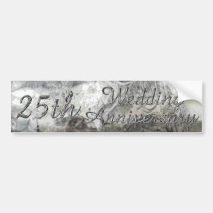 25. Hochzeitstag Chic Silver Typografie Autoaufkleber