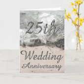 25. Hochzeitstag Chic Silver Typografie Karte (Gelbe Blume)