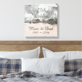 25. Hochzeitstag Chic Silver Typografie Leinwanddruck (Insitu (Schlafzimmer))