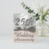 25. Hochzeitstag Chic Silver Typografie Postkarte (Stehend Vorderseite)