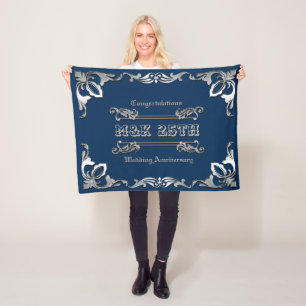 25. Hochzeitstag Classic Book Cover Silver Fleecedecke