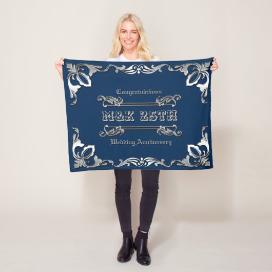 25. Hochzeitstag Classic Book Cover Silver Fleecedecke (Beispiel)