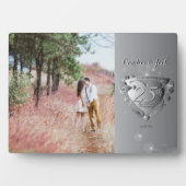 25. Hochzeitstag Custom Foto Silberherz Fotoplatte (Vorderseite)
