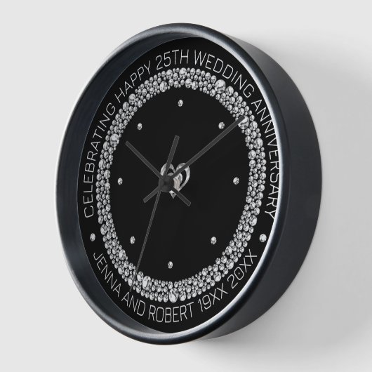 25. Hochzeitstag Diamond Circle Uhr (Winkel)