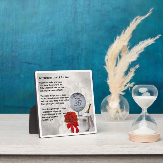 25. Hochzeitstag Ehemann Gedicht Plaque Fotoplatte (InSitu)