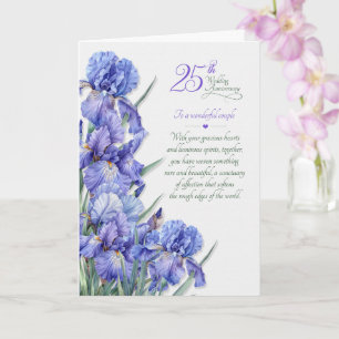 25. Hochzeitstag eines Paares mit violetter Schwer Karte