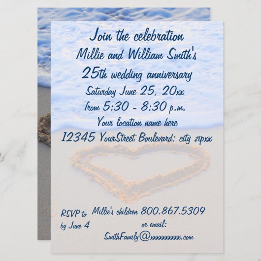 25. Hochzeitstag Einladung (Vorne/Hinten)