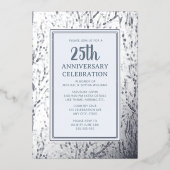 25. Hochzeitstag Einladung Silber Elegant (Vorderseite)