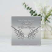 25. Hochzeitstag - EINLADUNG - SILVER (Stehend Vorderseite)