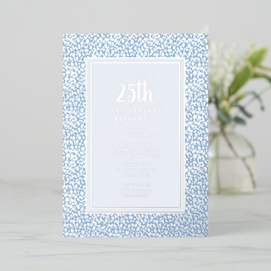 25. Hochzeitstag Einladung Silver Blue (Stehend vorne)