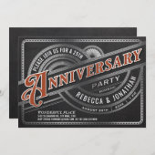 25. Hochzeitstag Einladungen Retro-Folie (Vorne/Hinten)