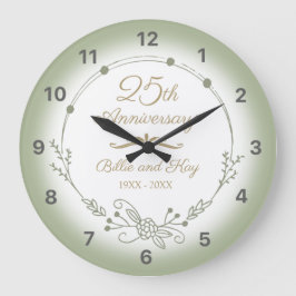 25. Hochzeitstag Elegant Große Wanduhr