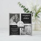 25. Hochzeitstag Elegantes Foto Einladungen (Stehend Vorderseite)