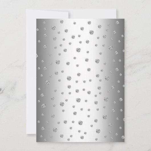25. Hochzeitstag - Elegantes Silber Weiß Einladung (Rückseite)