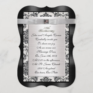 25. Hochzeitstag Erneuerung der Ehegelübde Damast- Einladung